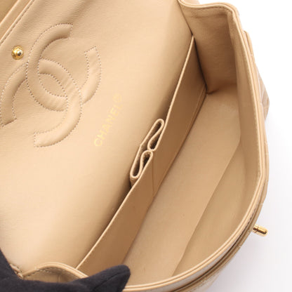 マトラッセ Wフラップ Wチェーンショルダーバッグ ラムスキン ベージュ ゴールド金具 シャネル バッグ CHANEL