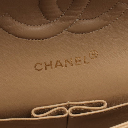 マトラッセ Wフラップ Wチェーンショルダーバッグ ラムスキン ベージュ ゴールド金具 シャネル バッグ CHANEL