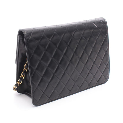 マトラッセ チェーンショルダーバッグ ラムスキン ブラック ゴールド金具 シャネル バッグ CHANEL