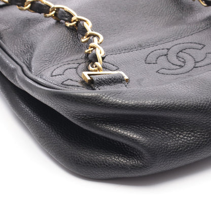 トリプルココマーク バックパック リュックサック キャビアスキン ブラック ゴールド金具 シャネル バッグ CHANEL