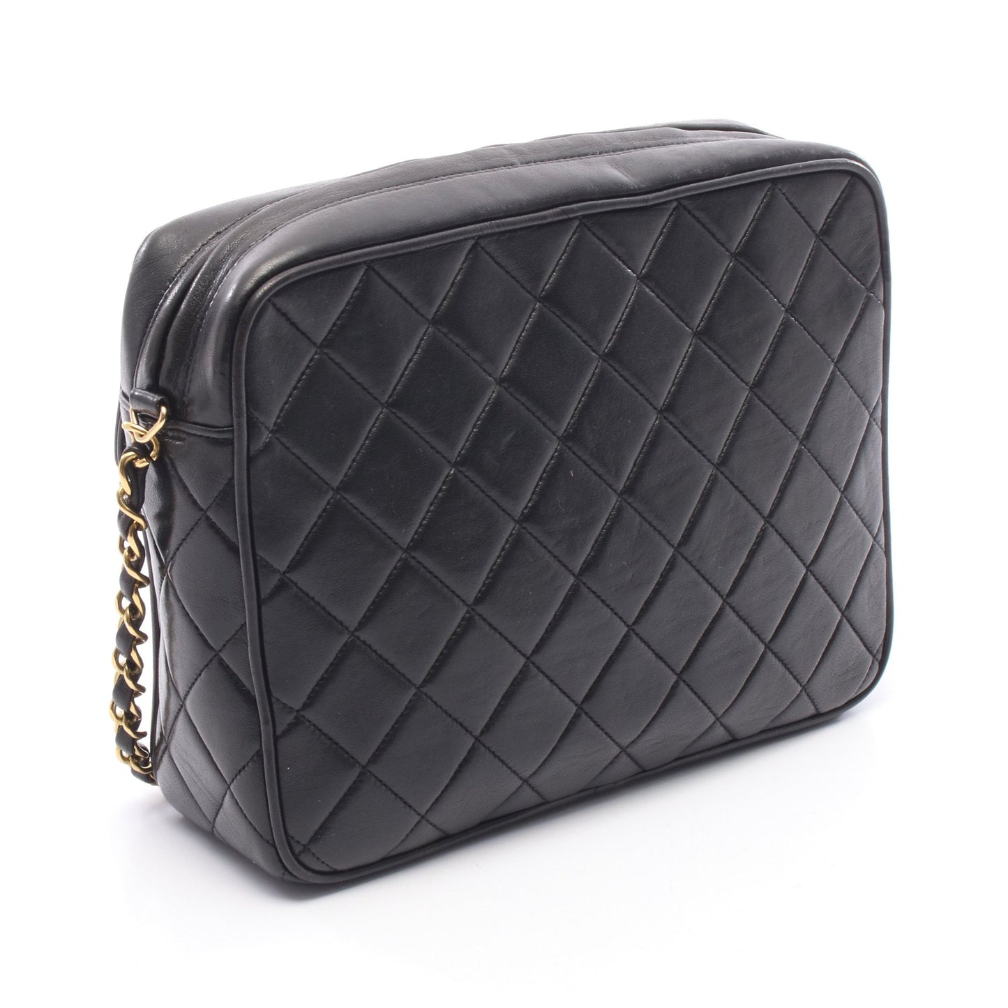 マトラッセ チェーンショルダーバッグ ラムスキン ブラック ゴールド金具 タッセル シャネル バッグ CHANEL