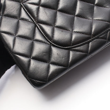 マトラッセ パリ限定 Wフラップ Wチェーンショルダーバッグ ラムスキン ブラック コンビ金具 シャネル バッグ CHANEL