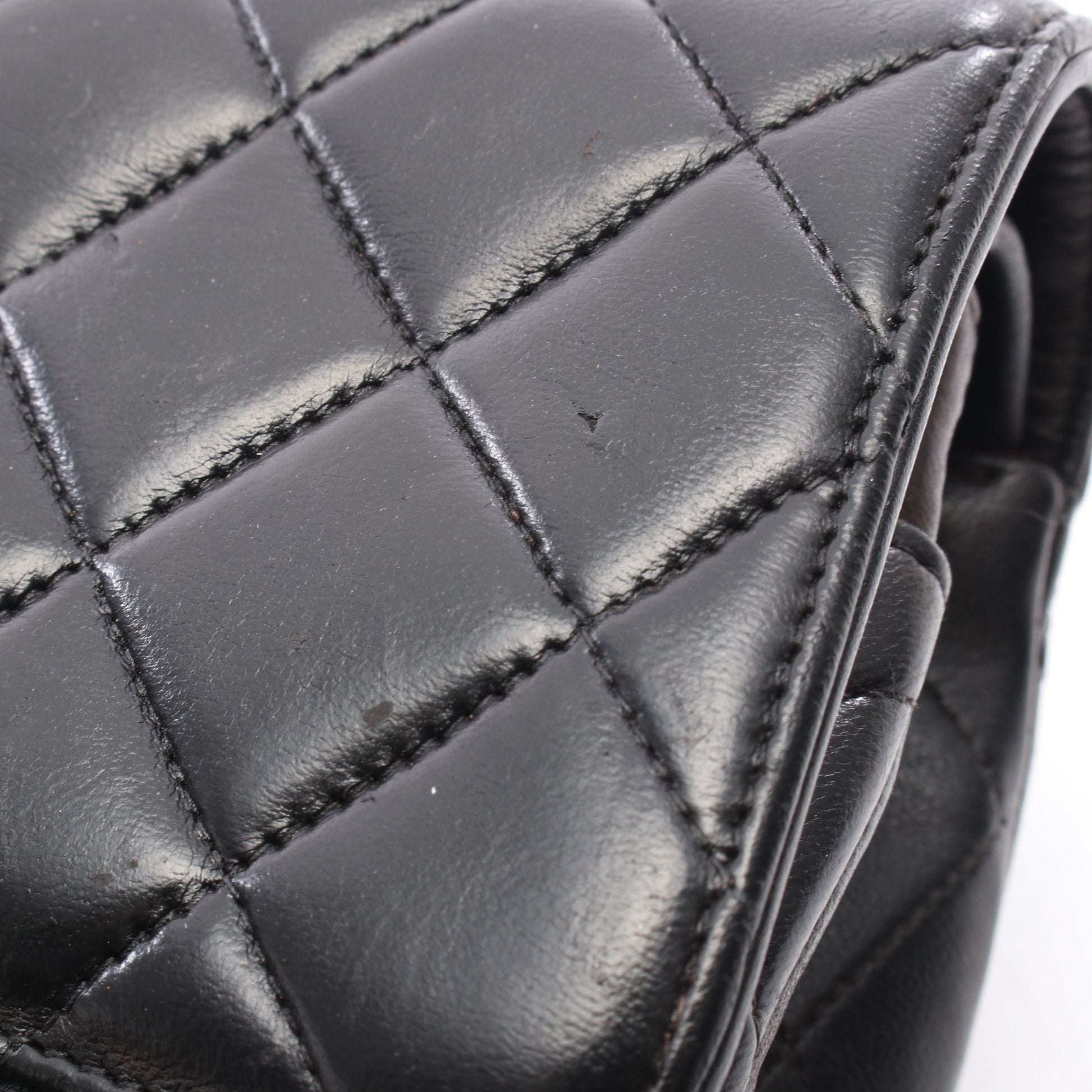 マトラッセ パリ限定 Wフラップ Wチェーンショルダーバッグ ラムスキン ブラック コンビ金具 シャネル バッグ CHANEL