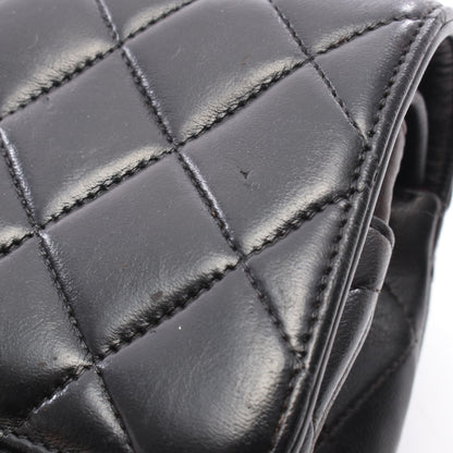 マトラッセ パリ限定 Wフラップ Wチェーンショルダーバッグ ラムスキン ブラック コンビ金具 シャネル バッグ CHANEL