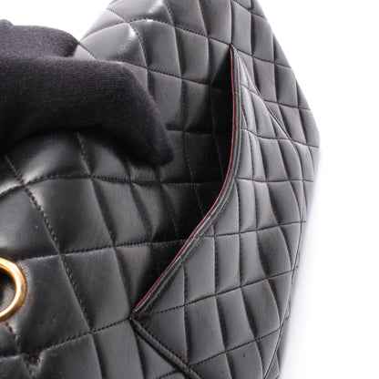 マトラッセ パリ限定 Wフラップ Wチェーンショルダーバッグ ラムスキン ブラック コンビ金具 シャネル バッグ CHANEL
