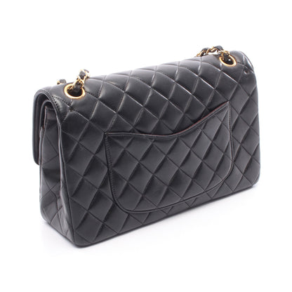 マトラッセ パリ限定 Wフラップ Wチェーンショルダーバッグ ラムスキン ブラック コンビ金具 シャネル バッグ CHANEL