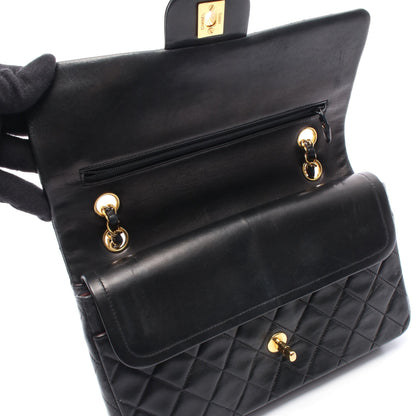 マトラッセ Wフラップ Wチェーンショルダーバッグ ラムスキン ブラック ゴールド金具 シャネル バッグ CHANEL