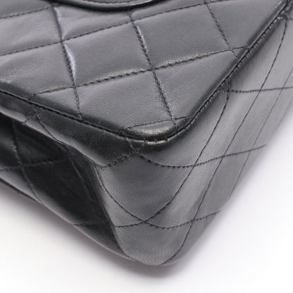 マトラッセ Wフラップ Wチェーンショルダーバッグ ラムスキン ブラック ゴールド金具 シャネル バッグ CHANEL