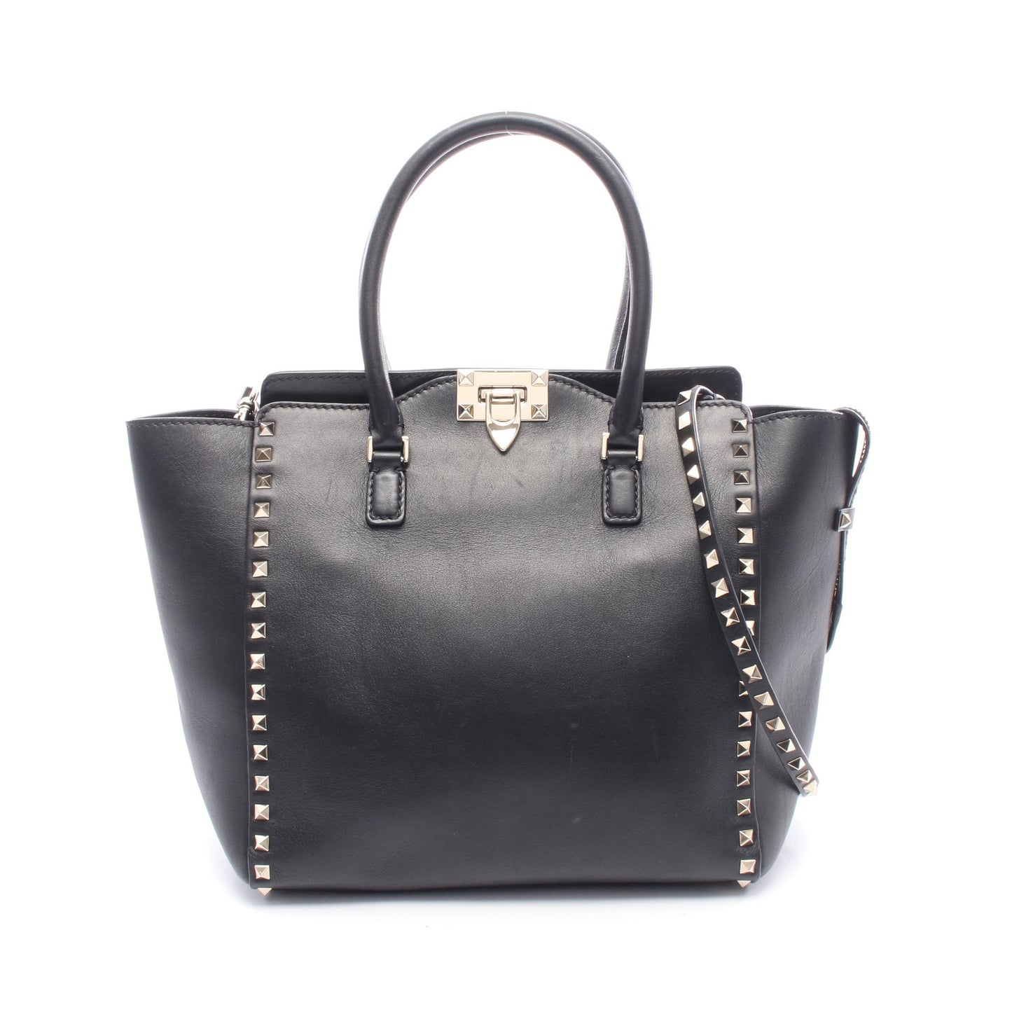 ロックスタッズ ハンドバッグ トートバッグ レザー ブラック 2WAY ヴァレンティノガラヴァーニ バッグ VALENTINO GARAVANI