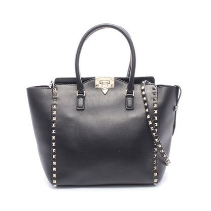 ロックスタッズ ハンドバッグ トートバッグ レザー ブラック 2WAY ヴァレンティノガラヴァーニ バッグ VALENTINO GARAVANI