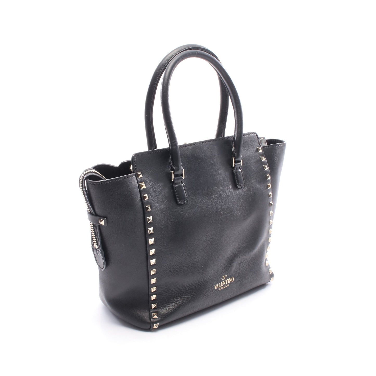 ロックスタッズ ハンドバッグ トートバッグ レザー ブラック 2WAY ヴァレンティノガラヴァーニ バッグ VALENTINO GARAVANI