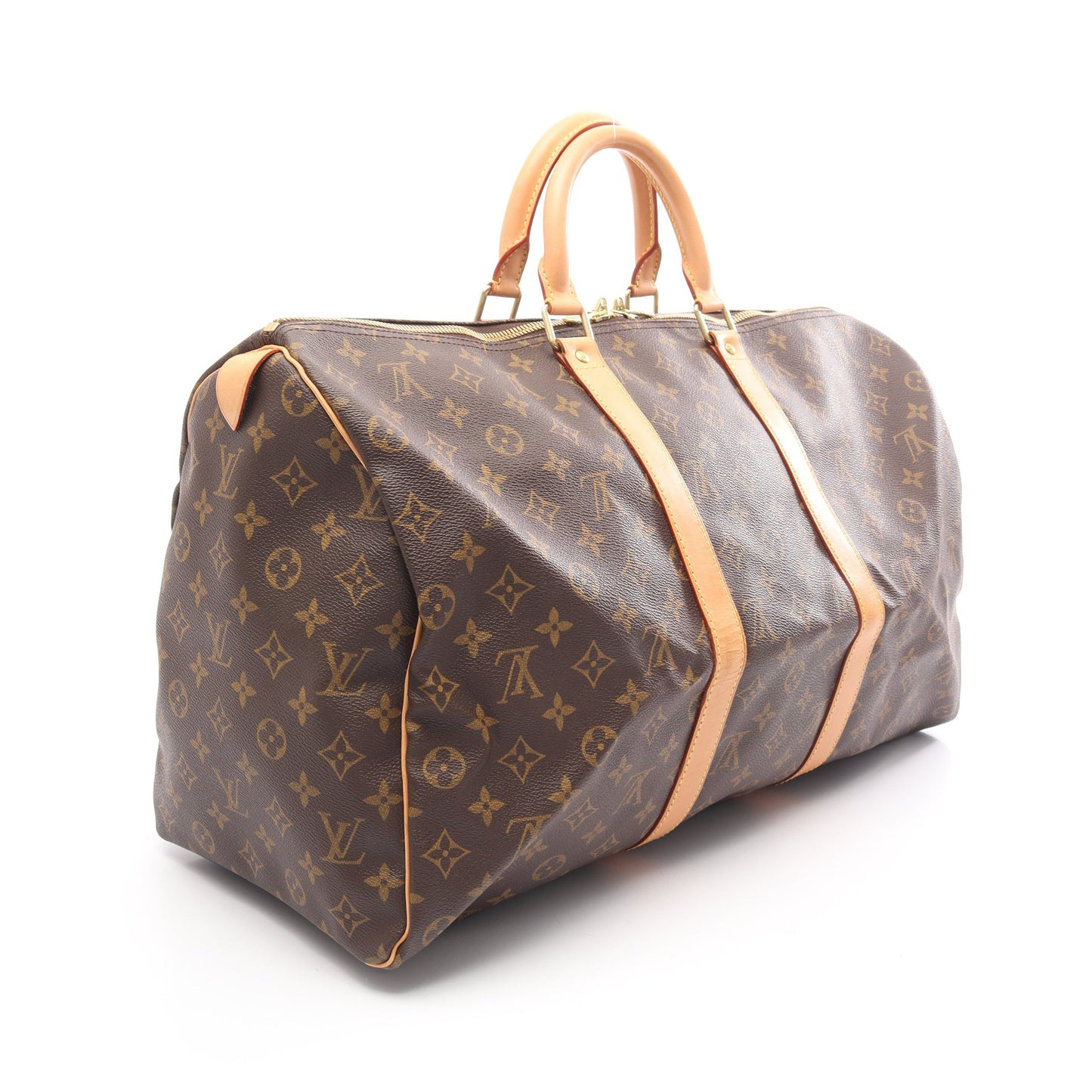 キーポル50 モノグラム ボストンバッグ PVC レザー ブラウン ルイヴィトン バッグ LOUIS VUITTON