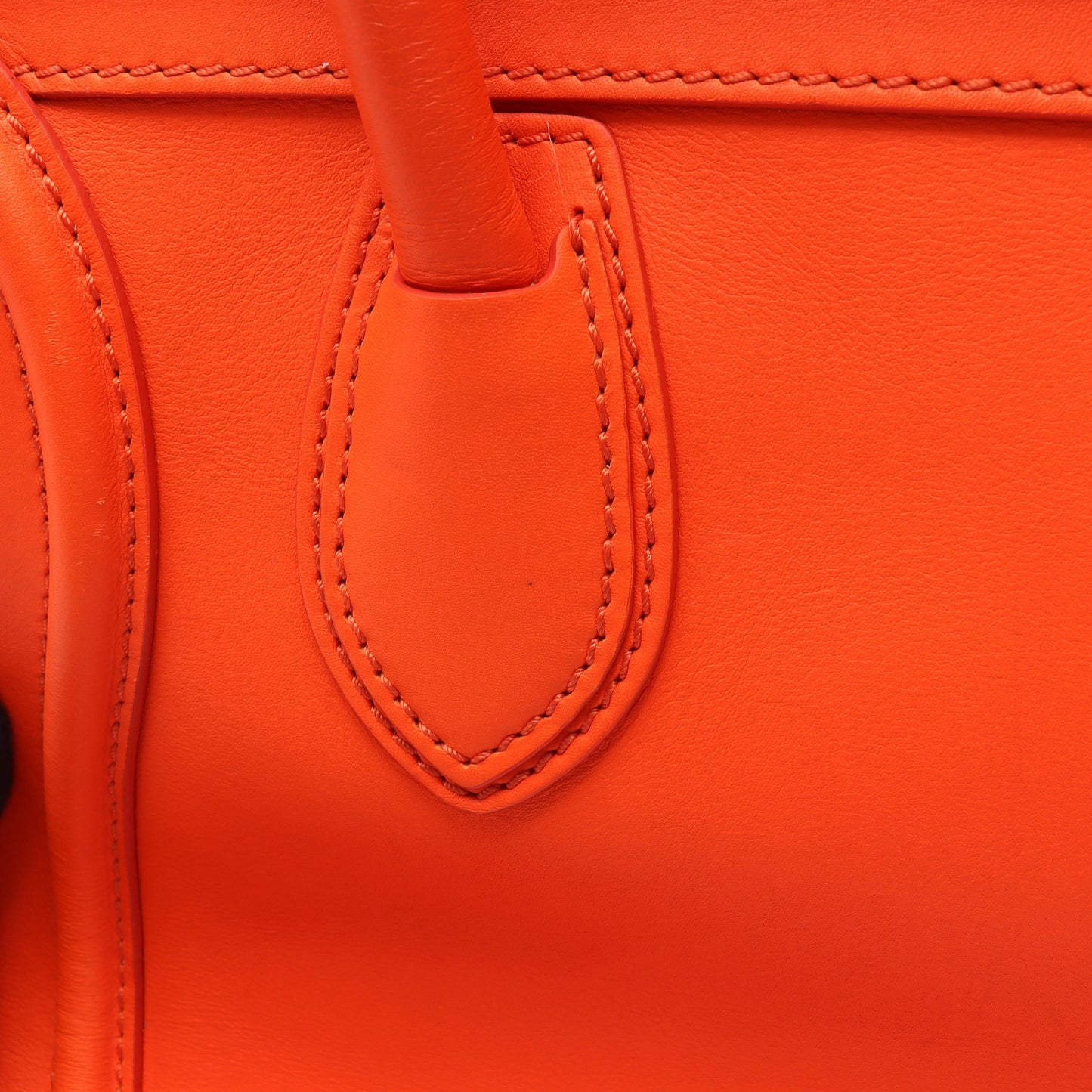 ラゲージ ミニショッパー ハンドバッグ レザー オレンジレッド セリーヌ バッグ CELINE