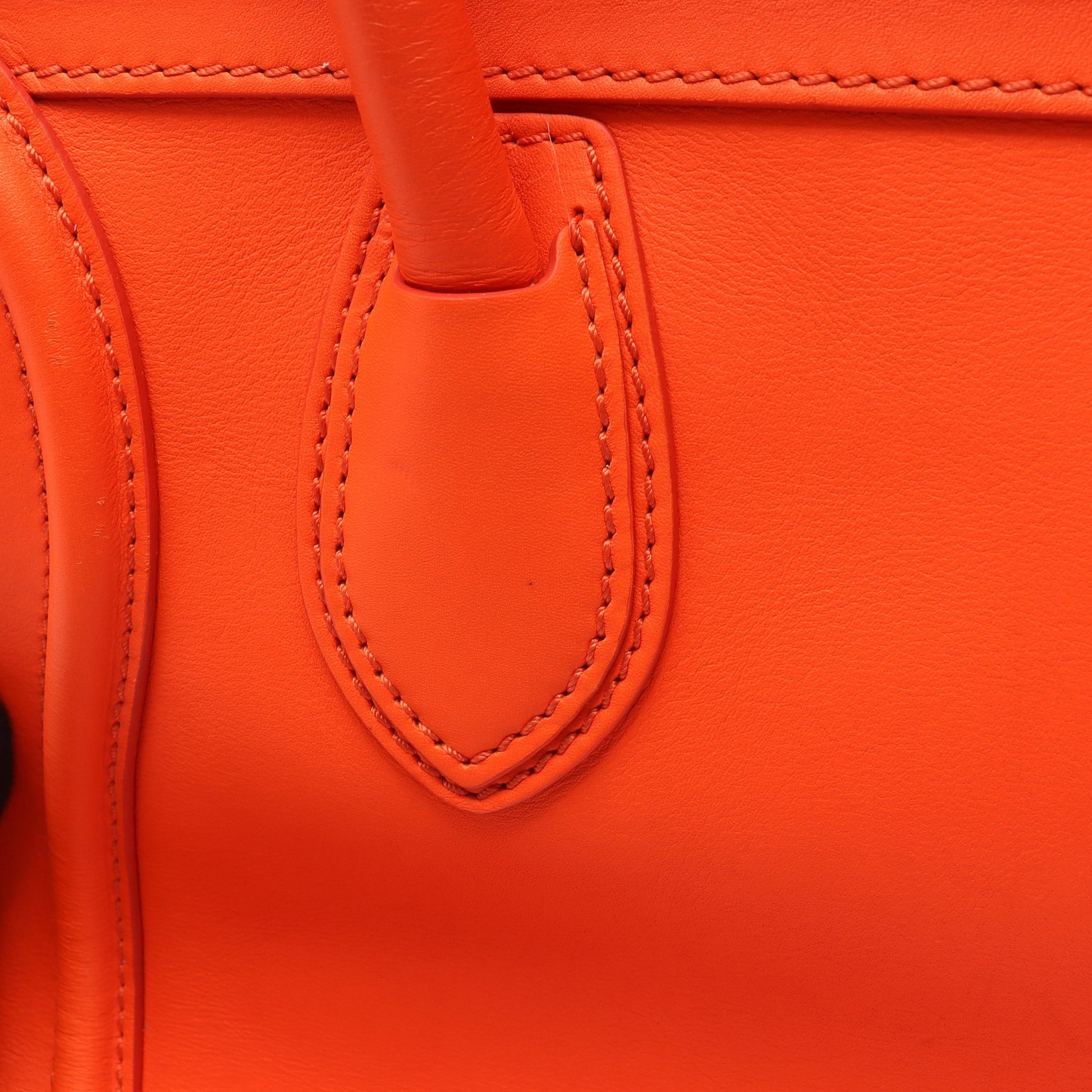 ラゲージ ミニショッパー ハンドバッグ レザー オレンジレッド セリーヌ バッグ CELINE