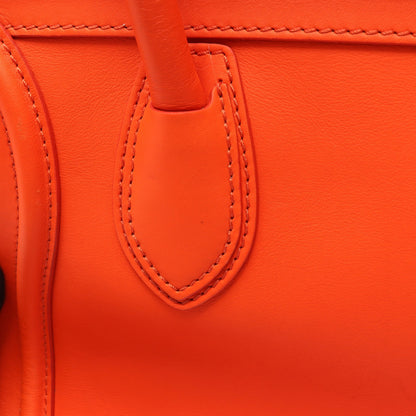ラゲージ ミニショッパー ハンドバッグ レザー オレンジレッド セリーヌ バッグ CELINE