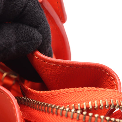 ラゲージ ミニショッパー ハンドバッグ レザー オレンジレッド セリーヌ バッグ CELINE