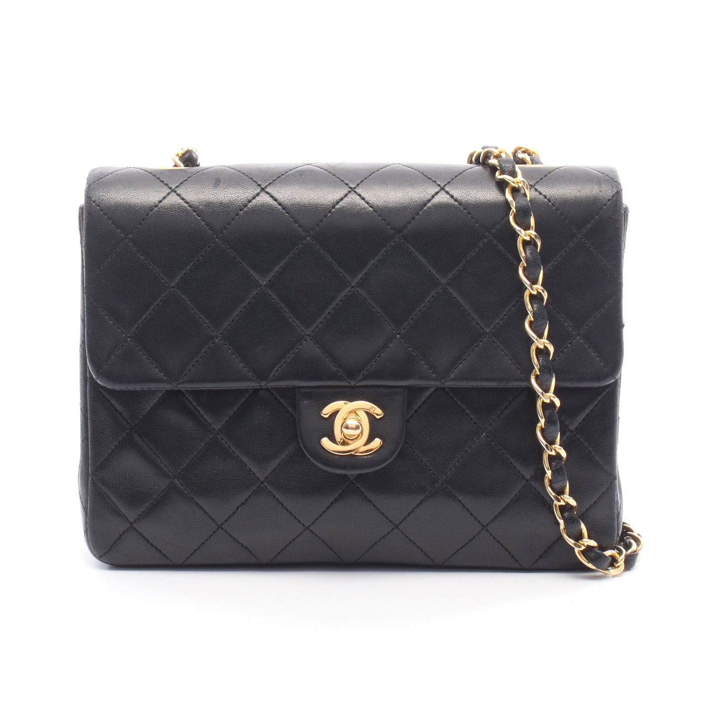ミニマトラッセ20 チェーンショルダーバッグ ラムスキン ブラック ゴールド金具 シャネル バッグ CHANEL
