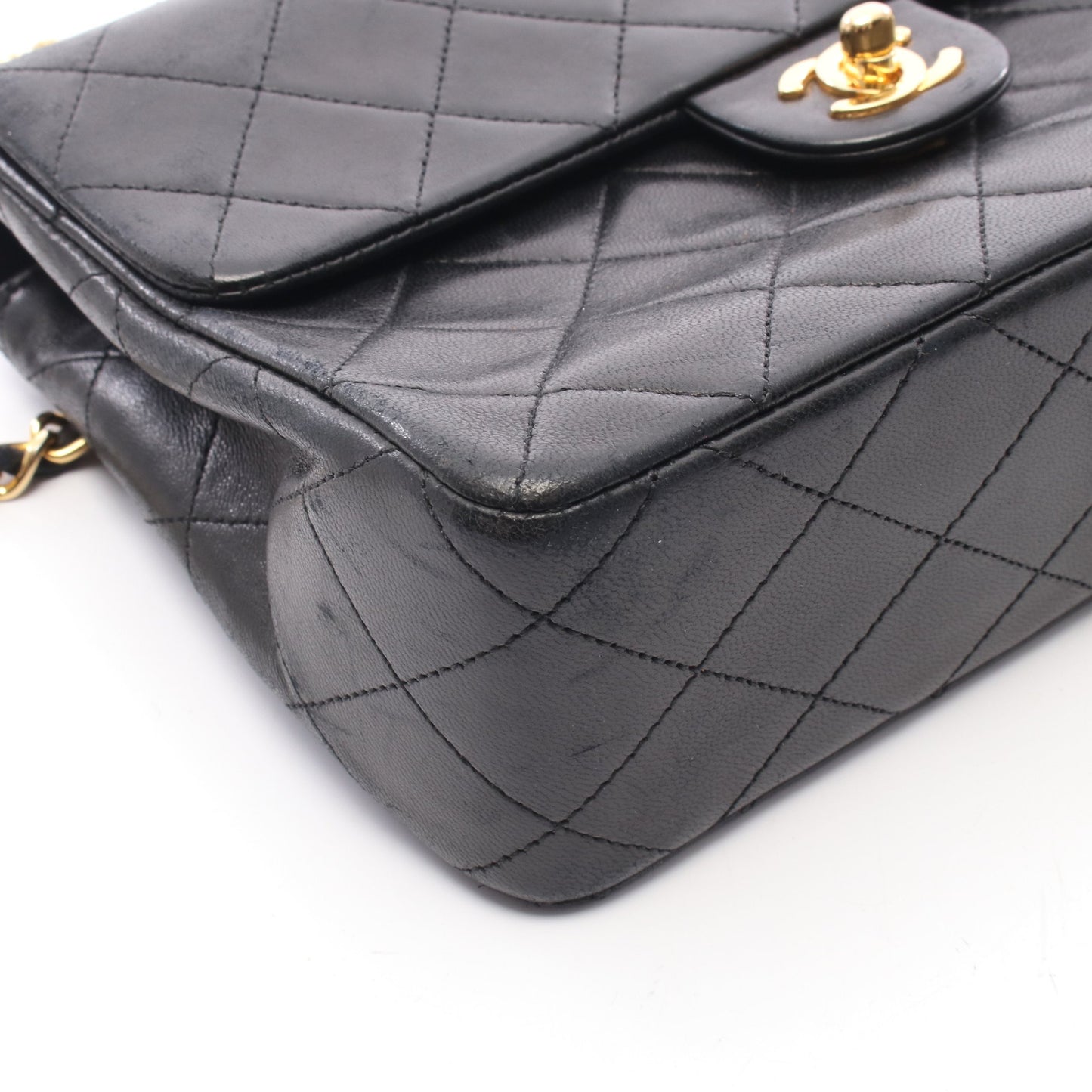 ミニマトラッセ20 チェーンショルダーバッグ ラムスキン ブラック ゴールド金具 シャネル バッグ CHANEL