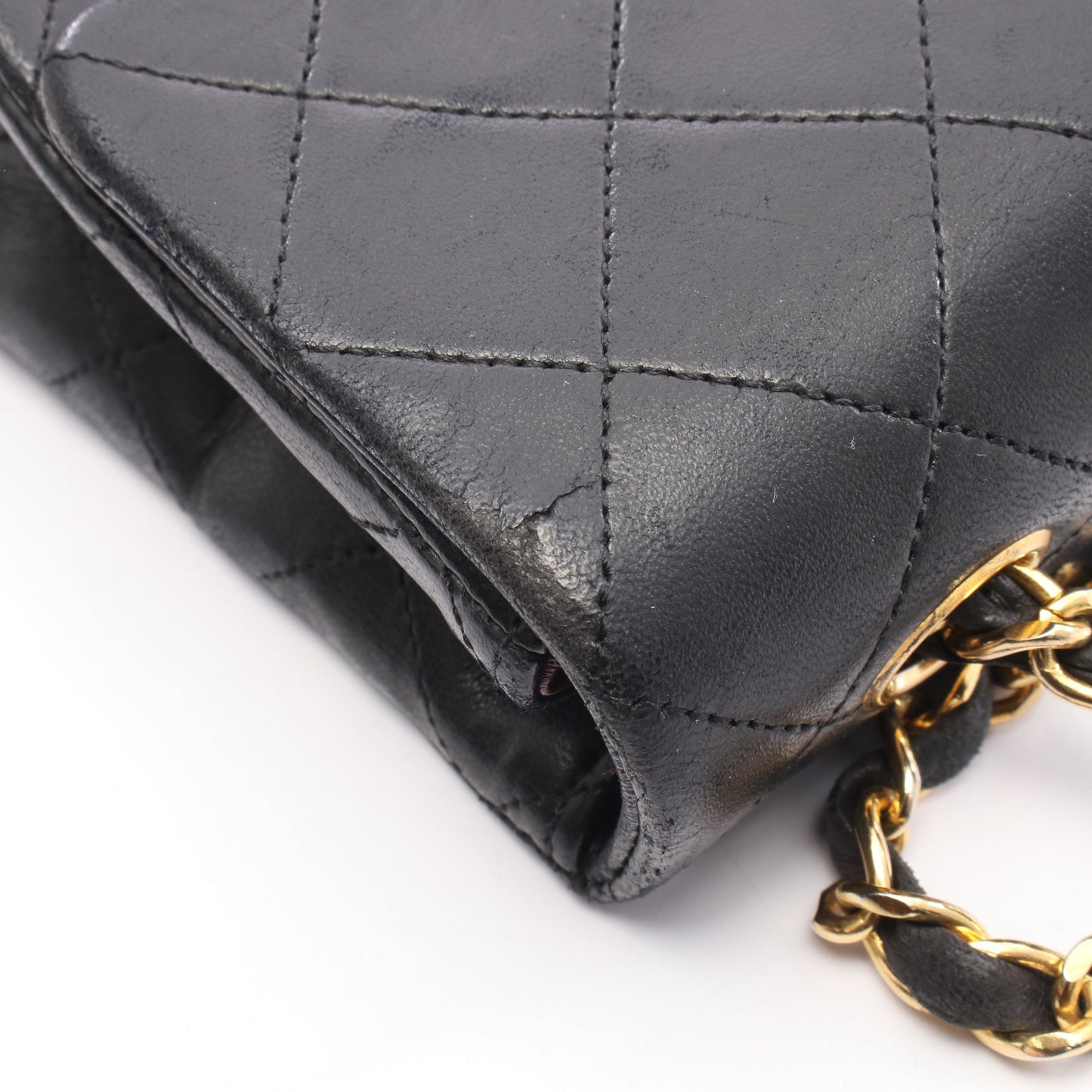 ミニマトラッセ20 チェーンショルダーバッグ ラムスキン ブラック ゴールド金具 シャネル バッグ CHANEL