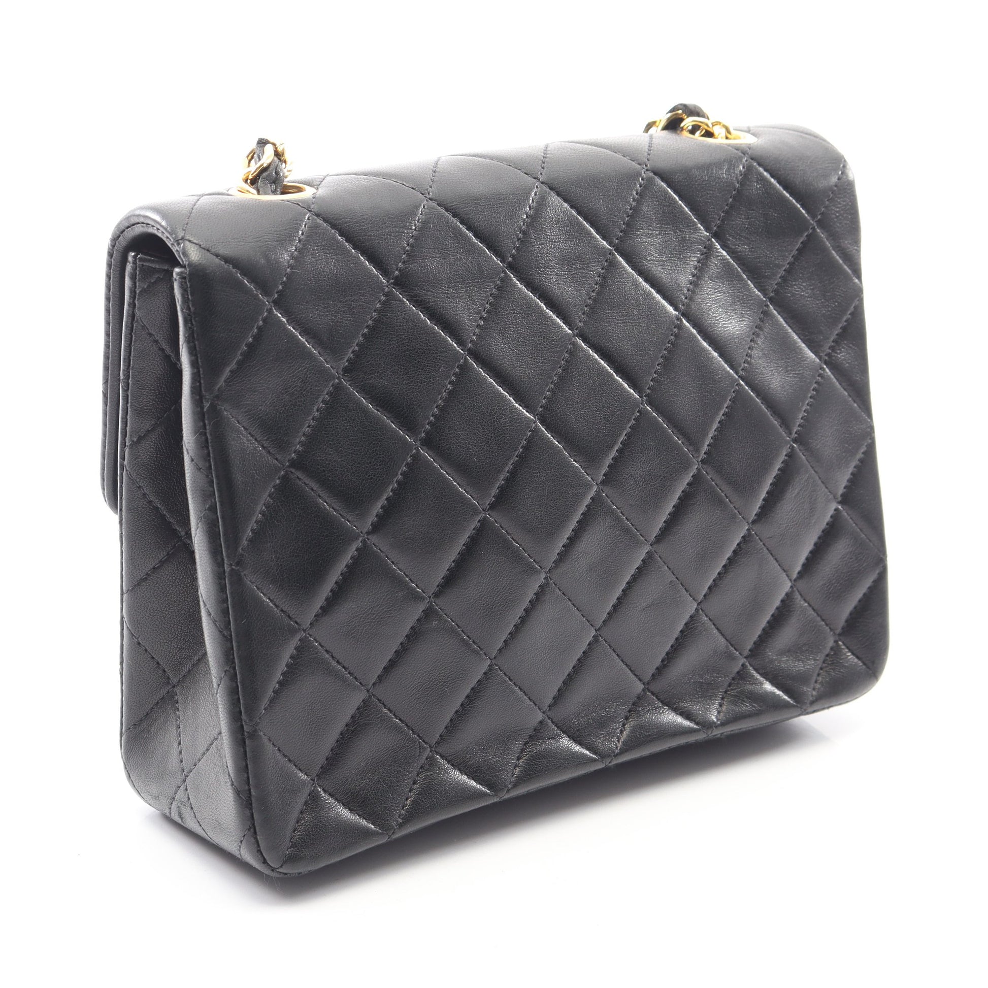 ミニマトラッセ20 チェーンショルダーバッグ ラムスキン ブラック ゴールド金具 ヴィンテージ シャネル バッグ CHANEL