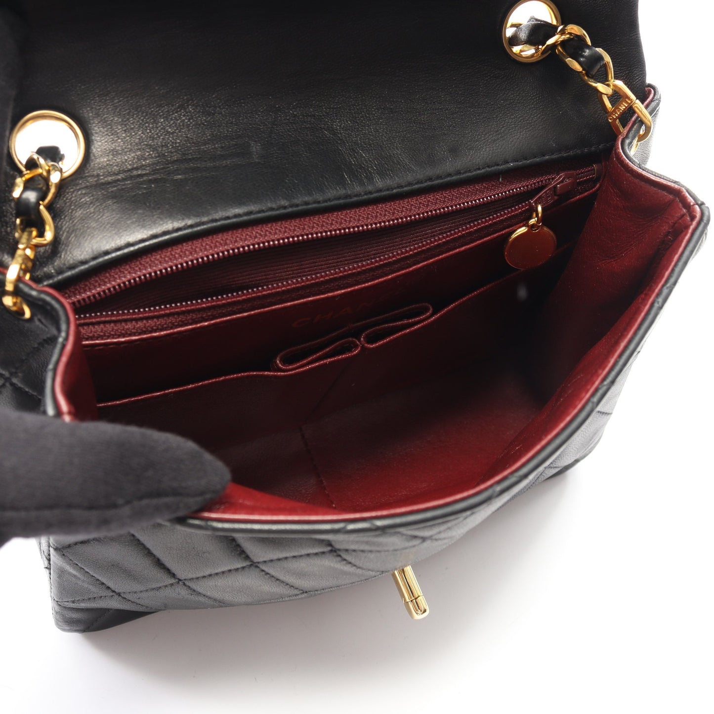 ミニマトラッセ20 チェーンショルダーバッグ ラムスキン ブラック ゴールド金具 ヴィンテージ シャネル バッグ CHANEL