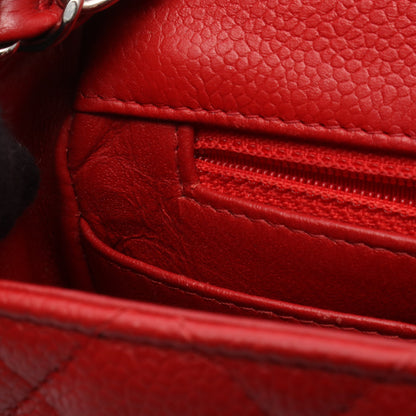 ミニマトラッセ チェーンショルダーバッグ キャビアスキン レッド シルバー金具 シャネル バッグ CHANEL