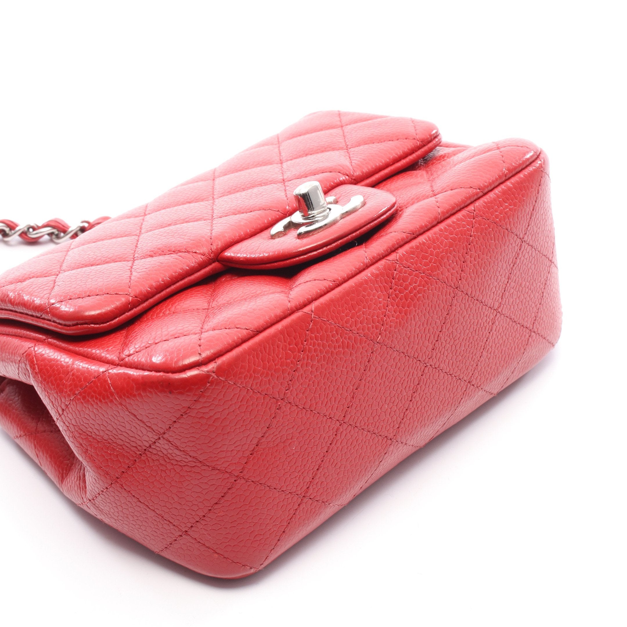 未使用 展示品 シャネル CHANEL ミニ マトラッセ チェーン ショルダー バッグ レザー レッド A35200 ココマーク シルバー 金具 VLP 90172030 マトラッセ シャネル CHANEL ミニマトラッセ チェーン ショルダー