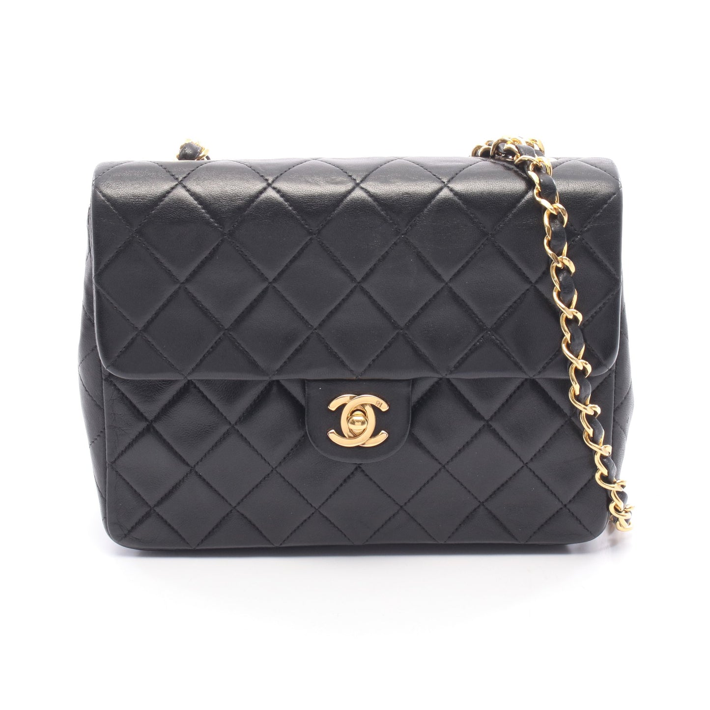 ミニマトラッセ20 チェーンショルダーバッグ ラムスキン ブラック ゴールド金具 シャネル バッグ CHANEL
