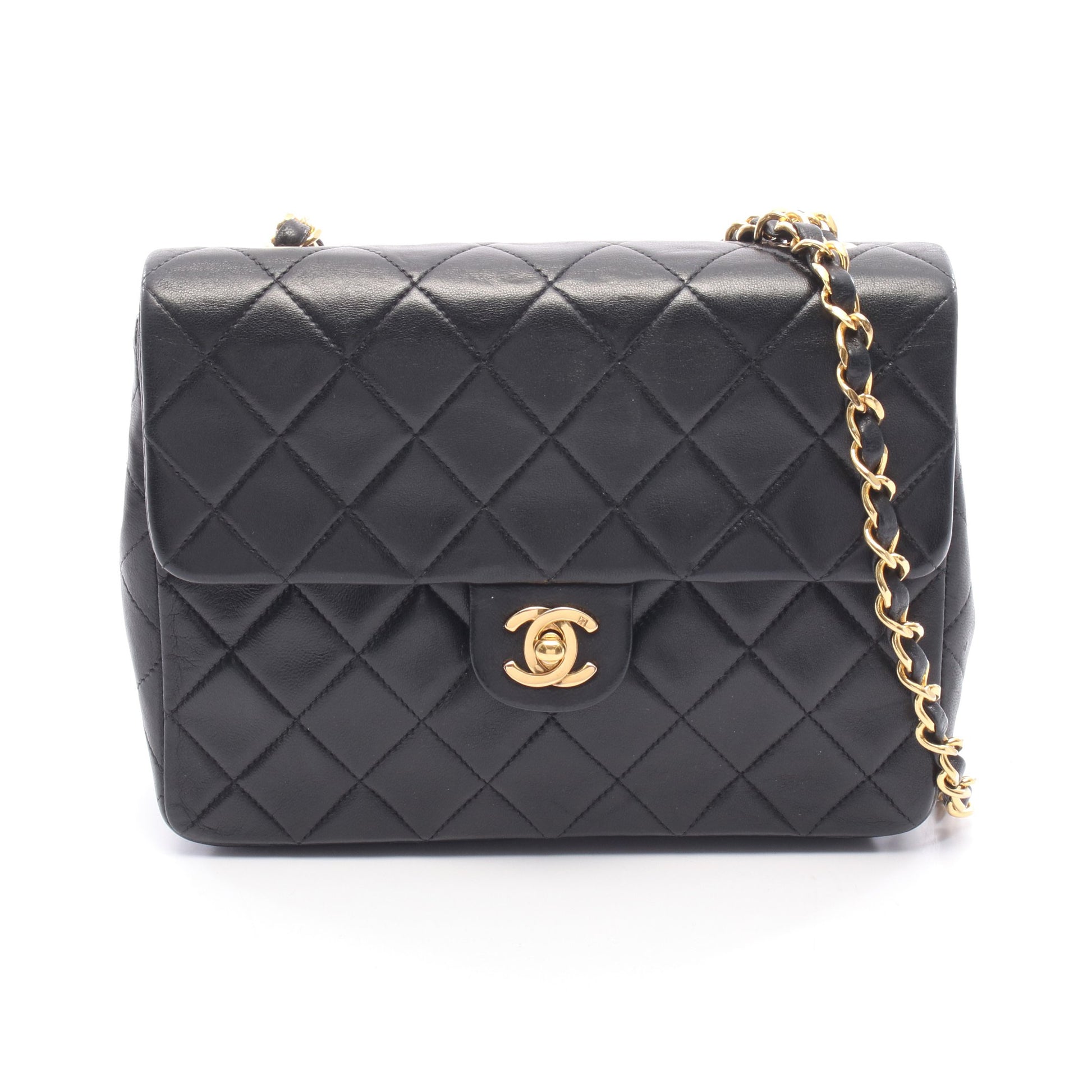 ミニマトラッセ20 チェーンショルダーバッグ ラムスキン ブラック ゴールド金具 シャネル バッグ CHANEL