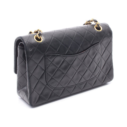 マトラッセ Wフラップ Wチェーンショルダーバッグ ラムスキン ブラック ゴールド金具 シャネル バッグ CHANEL