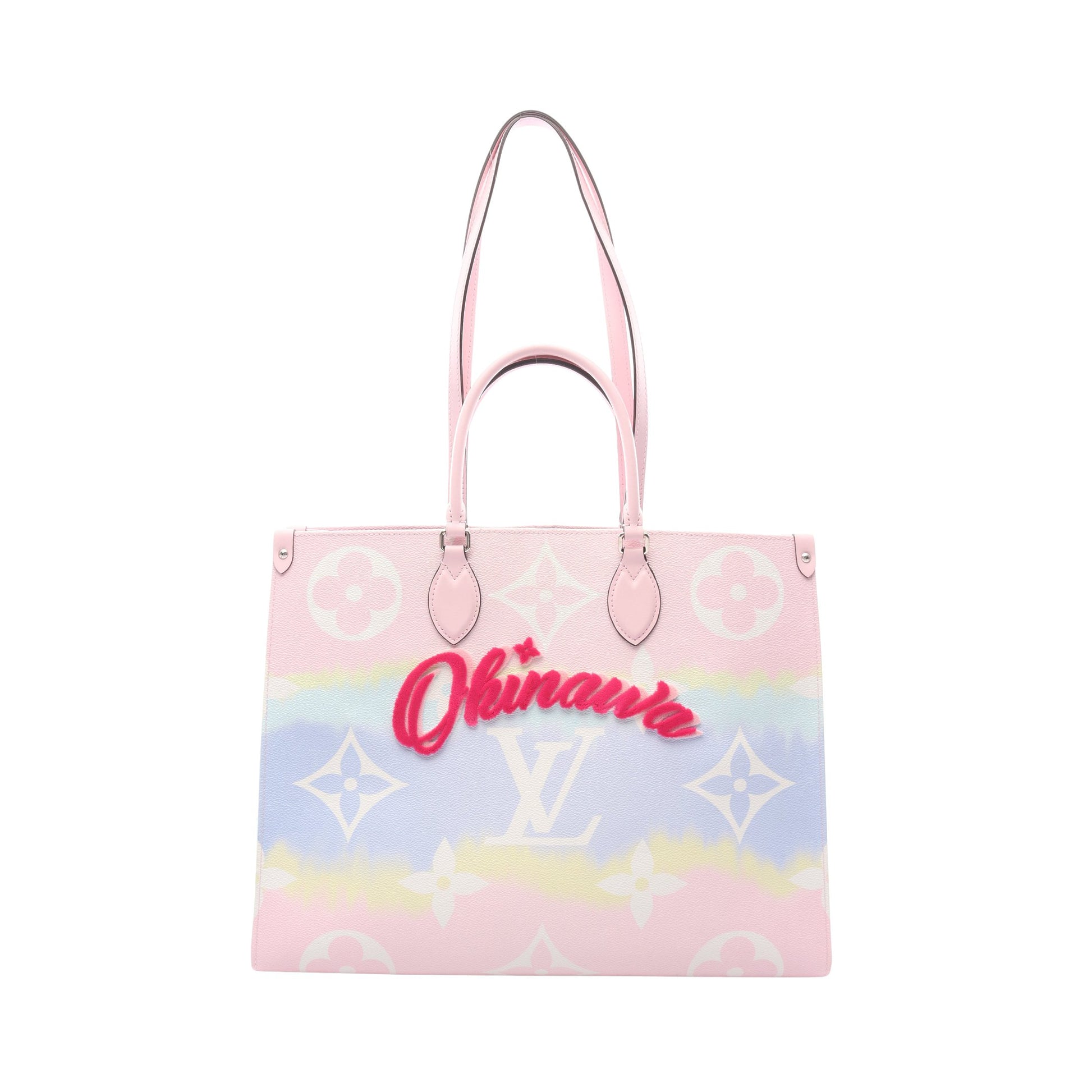 オンザゴー GM LVエスカル パステル ショルダーバッグ PVC レザー ピンク マルチカラー 沖縄限定 2WAY ルイヴィトン バッグ LOUIS VUITTON