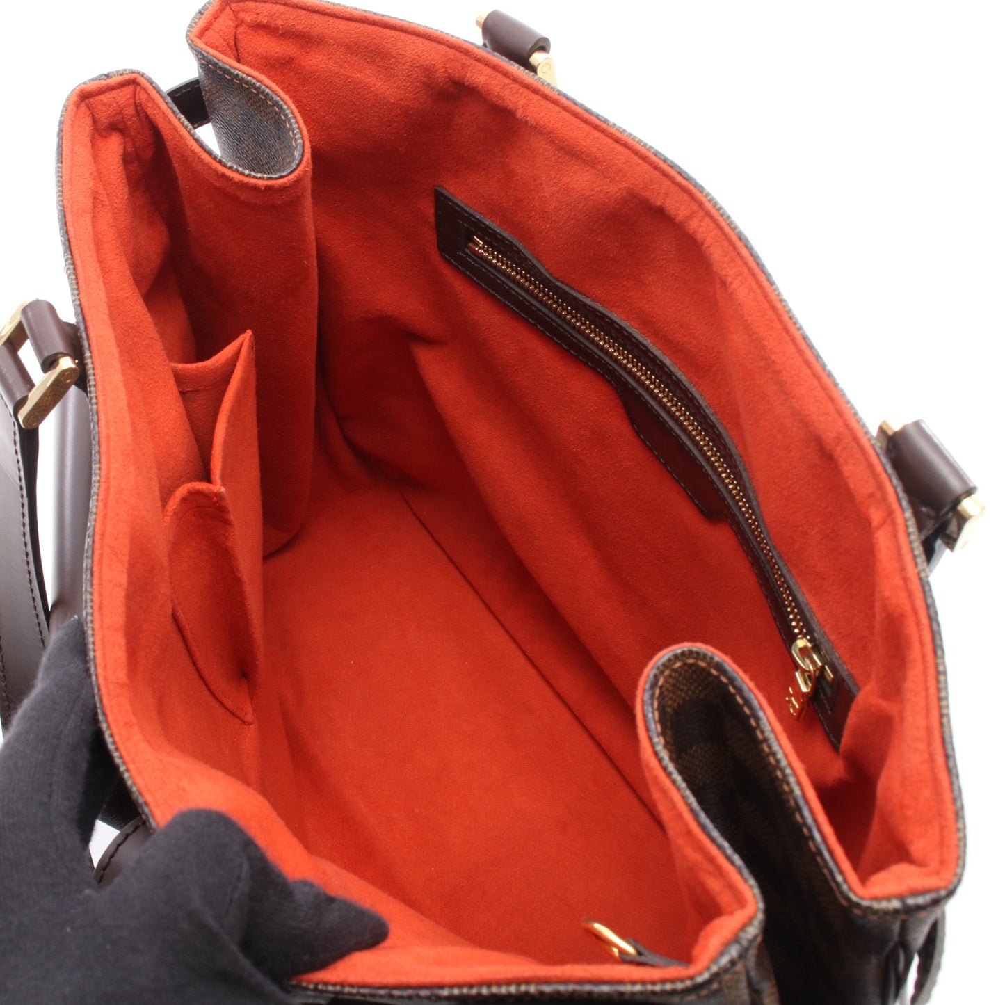 ユゼス ダミエエベヌ ハンドバッグ トートバッグ PVC レザー ブラウン ルイヴィトン バッグ LOUIS VUITTON
