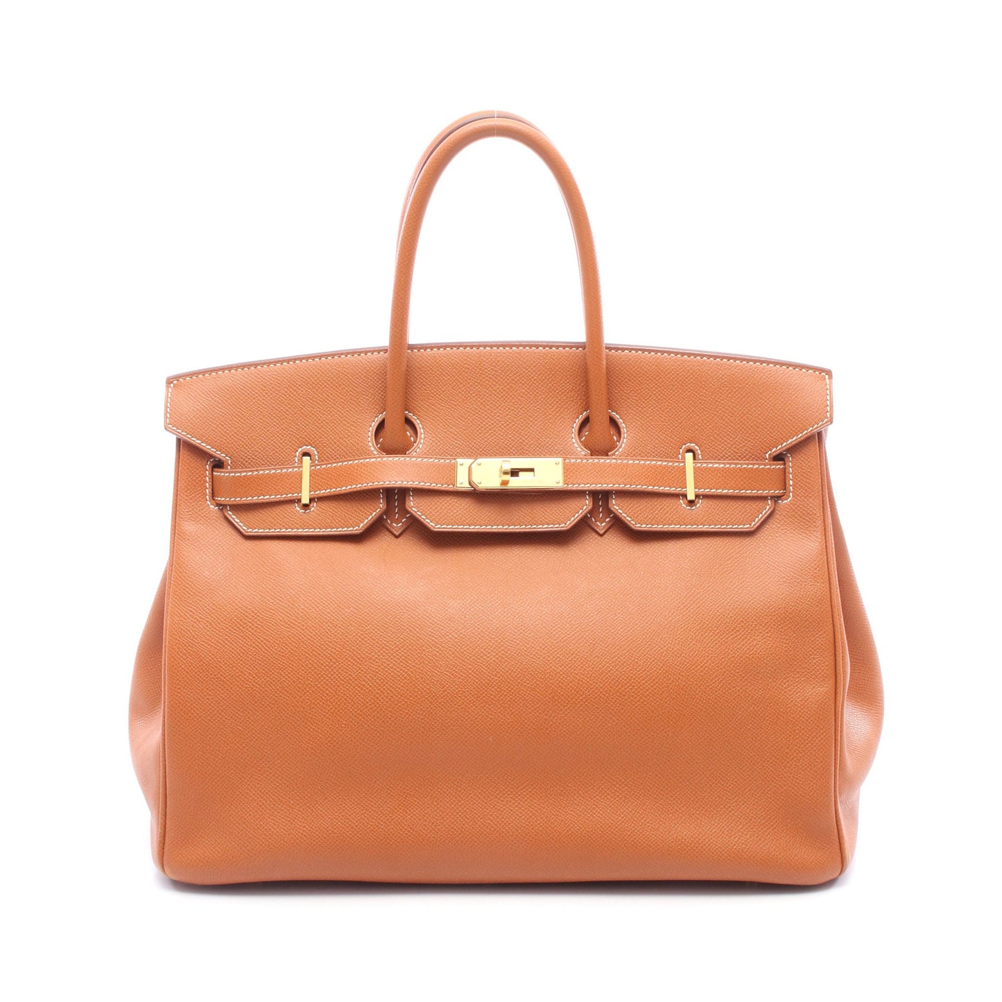 バーキン35 ゴールド ハンドバッグ ヴォーエプソン ブラウン ゴールド金具 □L刻印 エルメス バッグ HERMES
