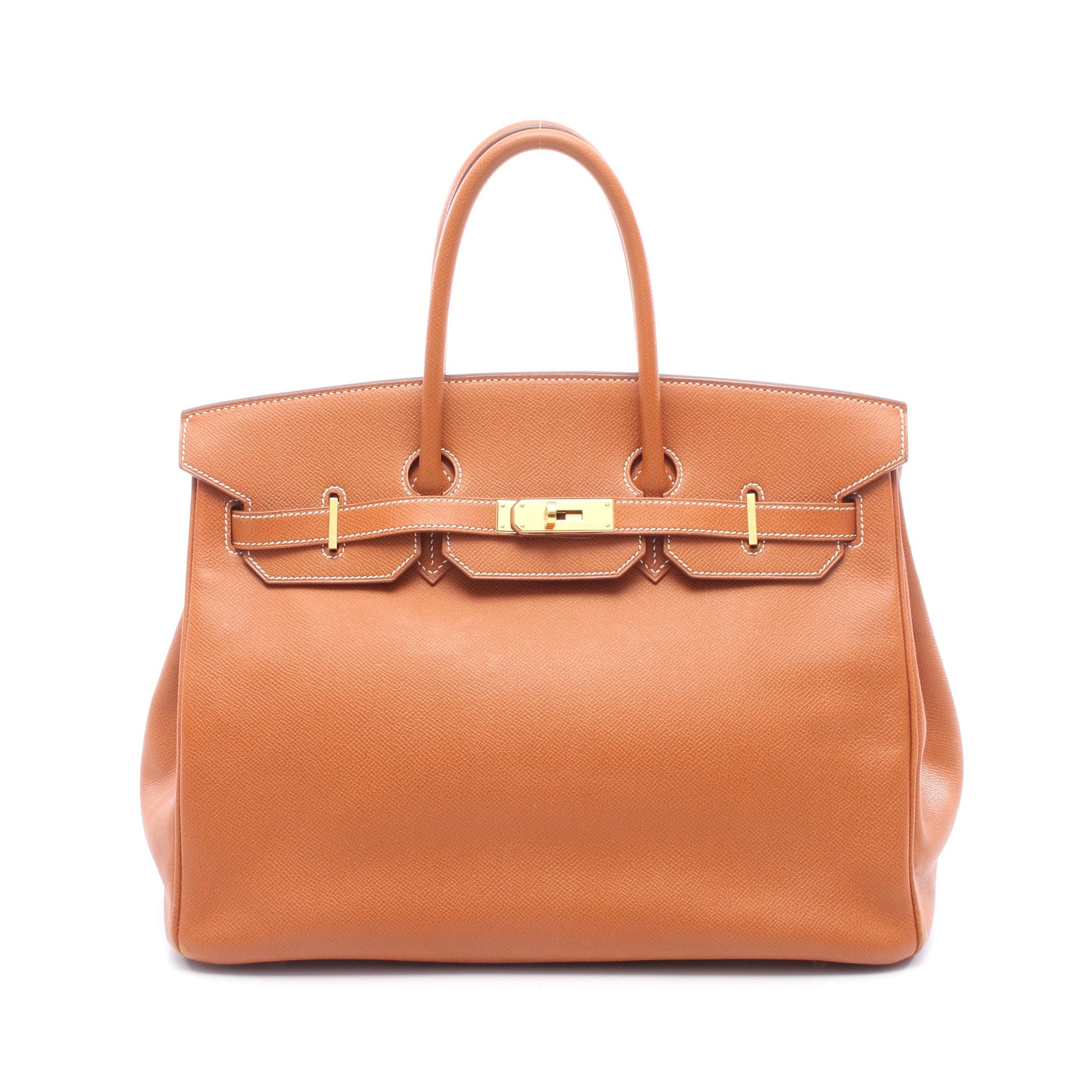 バーキン35 ゴールド ハンドバッグ ヴォーエプソン ブラウン ゴールド金具 □L刻印 エルメス バッグ HERMES