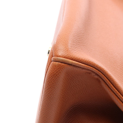 バーキン35 ゴールド ハンドバッグ ヴォーエプソン ブラウン ゴールド金具 □L刻印 エルメス バッグ HERMES