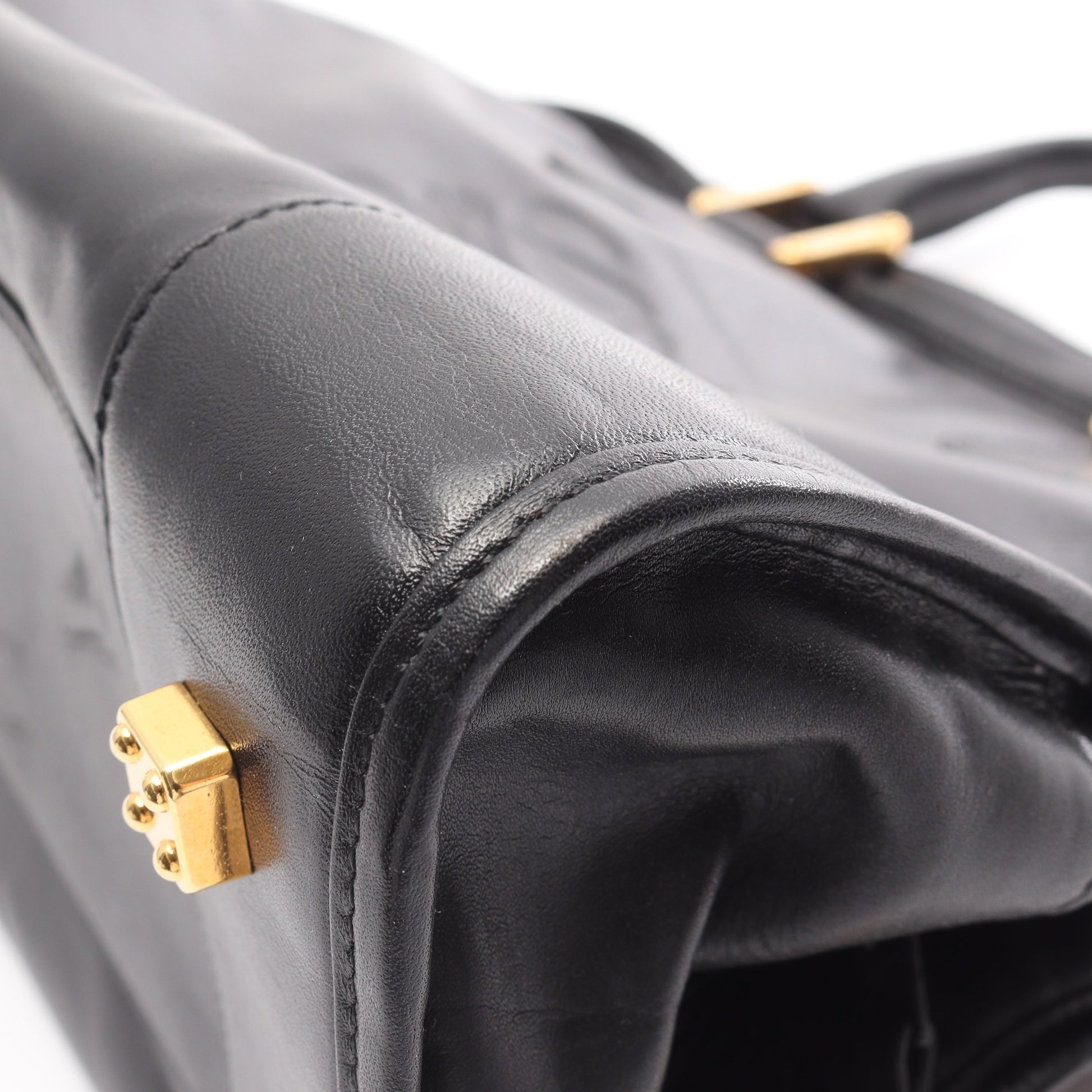 アマソナ32 ハンドバッグ レザー ブラック ロエベ バッグ LOEWE