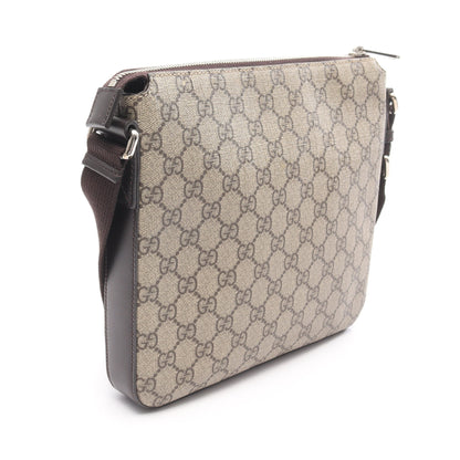 GGスプリーム メッセンジャー ショルダーバッグ PVC レザー ベージュ ダークブラウン グッチ バッグ GUCCI