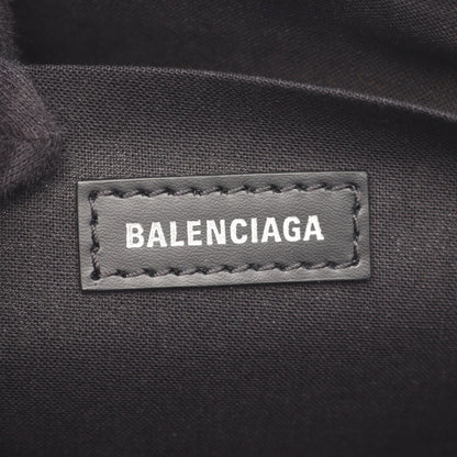 ネイビークリップ M クラッチバッグ キャンバス レザー オフホワイト ブラック バレンシアガ バッグ BALENCIAGA