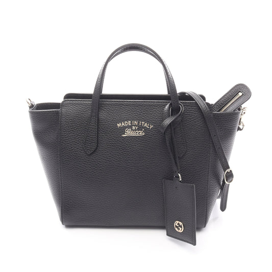 スウィング ミニ ハンドバッグ レザー ブラック 2WAY グッチ