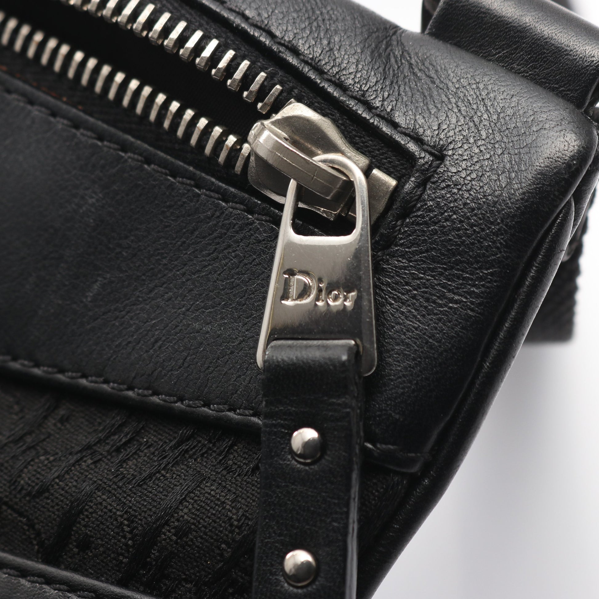 ストリートシック トロッター ショルダーバッグ キャンバス レザー ブラック クリスチャンディオール バッグ Christian Dior