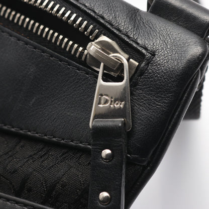 ストリートシック トロッター ショルダーバッグ キャンバス レザー ブラック クリスチャンディオール バッグ Christian Dior
