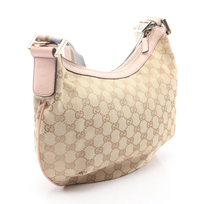 GGキャンバス ショルダーバッグ キャンバス レザー ベージュ ピンク マルチカラー グッチ バッグ GUCCI
