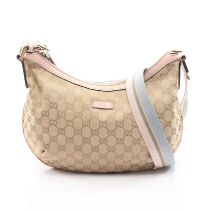 GGキャンバス ショルダーバッグ キャンバス レザー ベージュ ピンク マルチカラー グッチ バッグ GUCCI