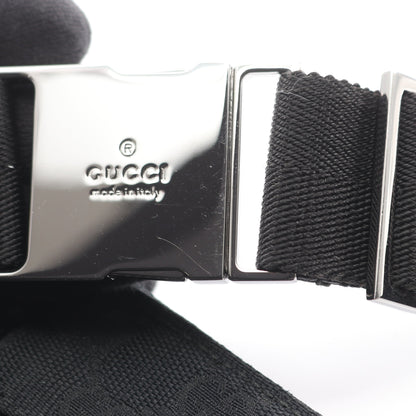 GGキャンバス ボディバッグ ウエストバッグ キャンバス レザー ブラック グッチ バッグ GUCCI