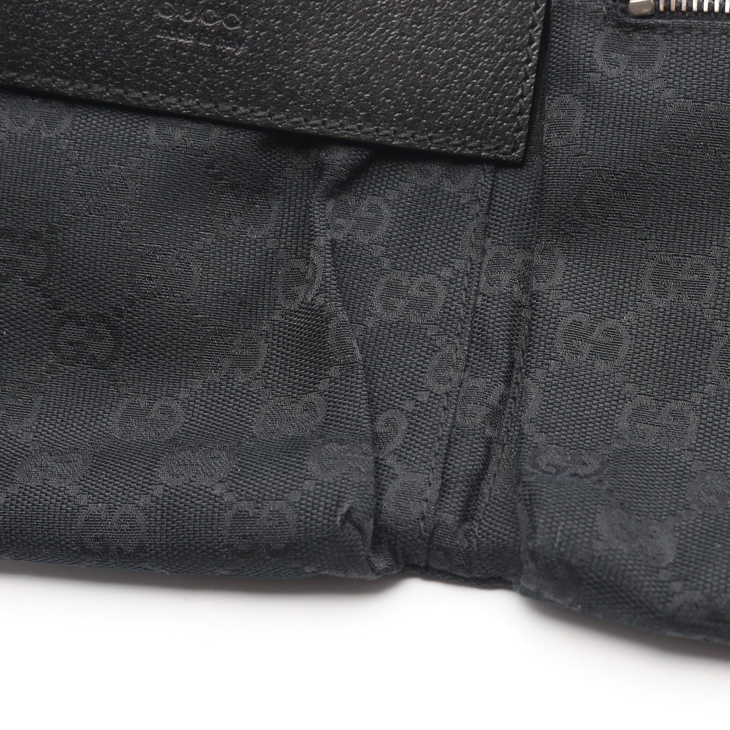 GGキャンバス ボディバッグ ウエストバッグ キャンバス レザー ブラック グッチ バッグ GUCCI