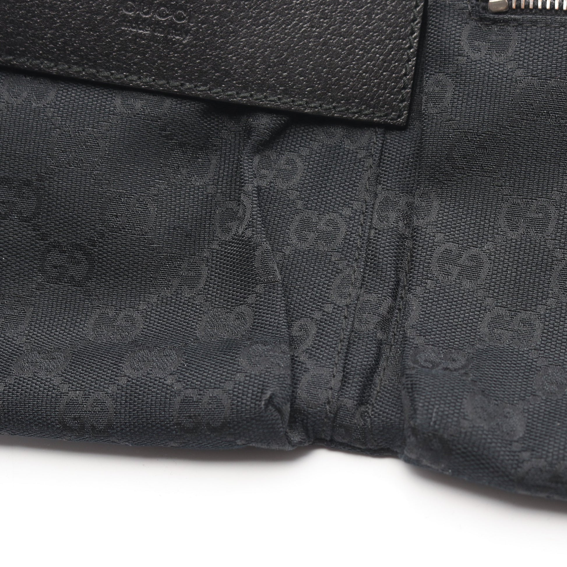 GGキャンバス ボディバッグ ウエストバッグ キャンバス レザー ブラック グッチ バッグ GUCCI