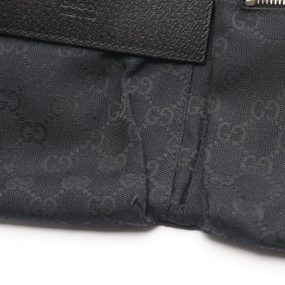 GGキャンバス ボディバッグ ウエストバッグ キャンバス レザー ブラック グッチ バッグ GUCCI