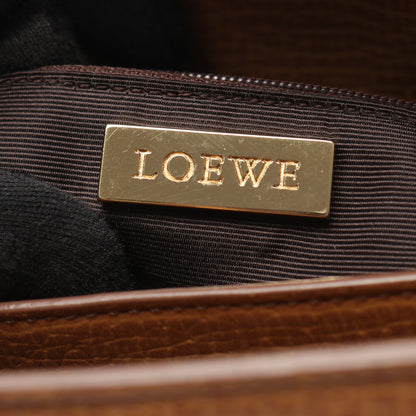 ハンドバッグ ロゴ型押し レザー ベージュ ロエベ バッグ LOEWE