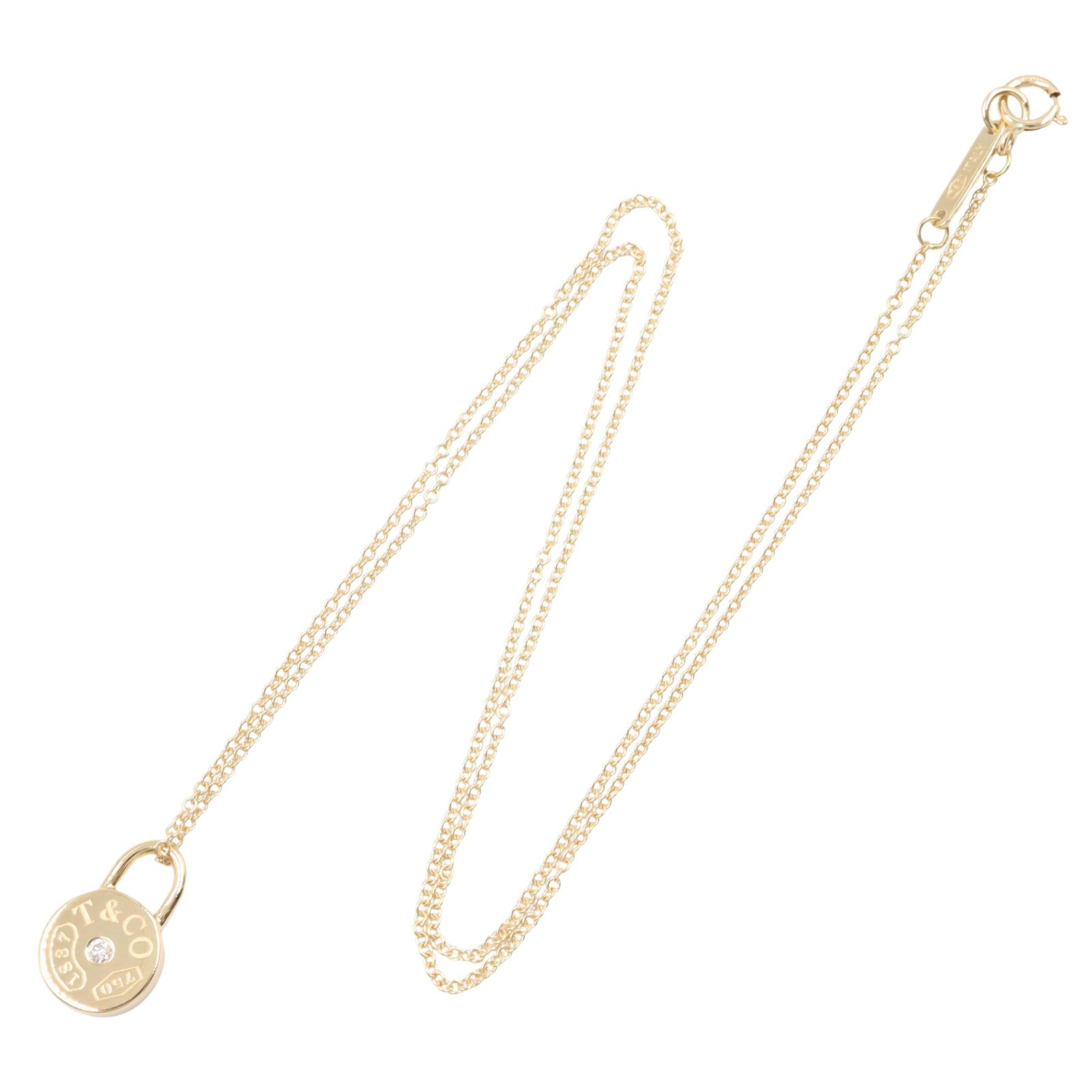 【IW7】ティファニー 1837 ラウンドロック　ネックレス K18YG 1837ラウンドロック 1PD ネックレス ネックレス K18YG ダイヤモンド