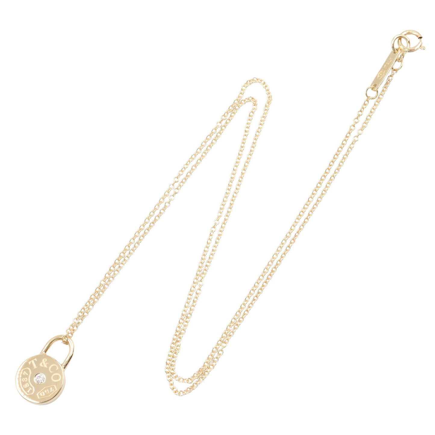 1837ラウンドロック 1PD ネックレス ネックレス K18YG ダイヤモンド イエローゴールド クリア ティファニー アクセサリー TIFFANY & Co.